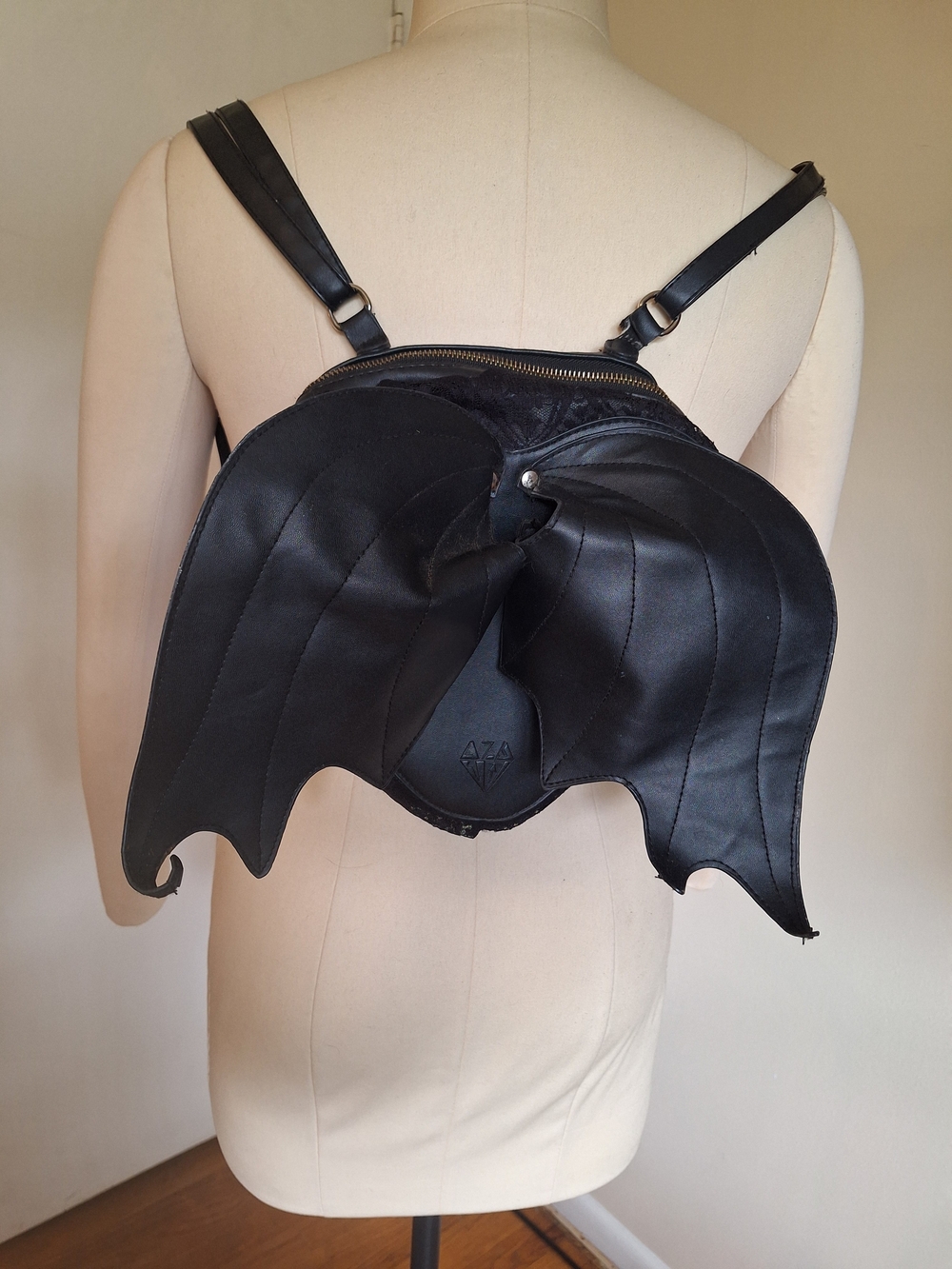 AZA Gothic Bat Wing Heart Backpack.